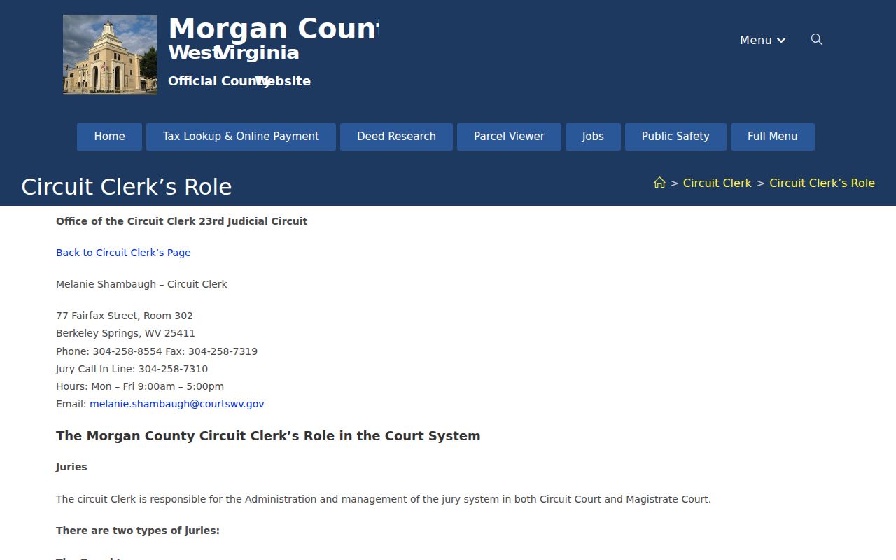 Morgan County criminal court case file duties