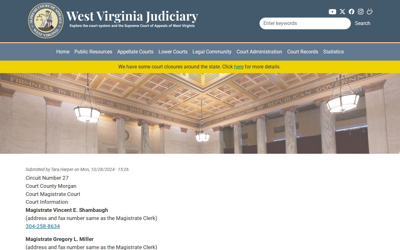 Morgan County criminal court cases judiciary roster