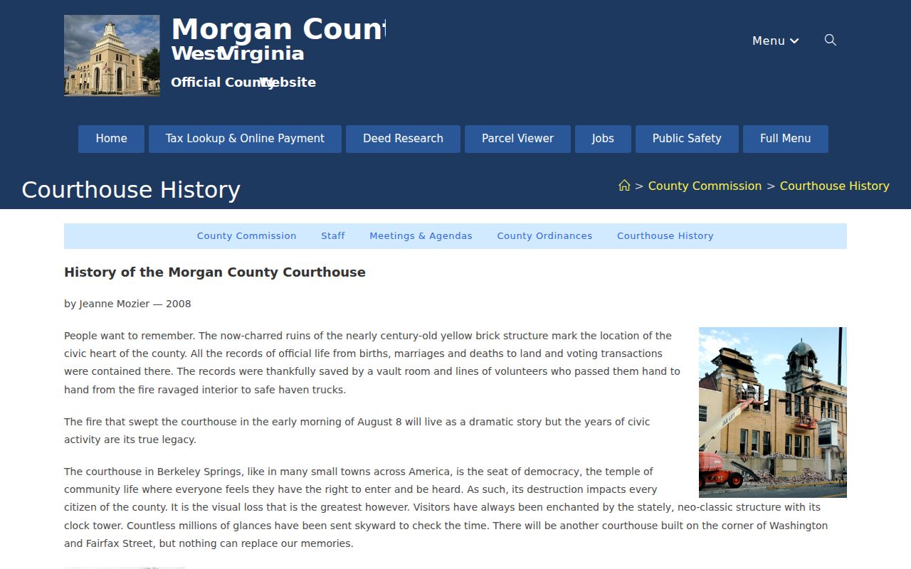 Morgan County criminal court record courthouse history