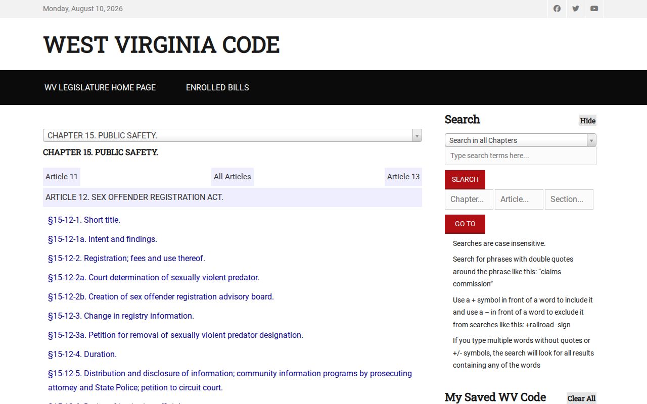 Morgan County sex offender registration law and verification requirements
